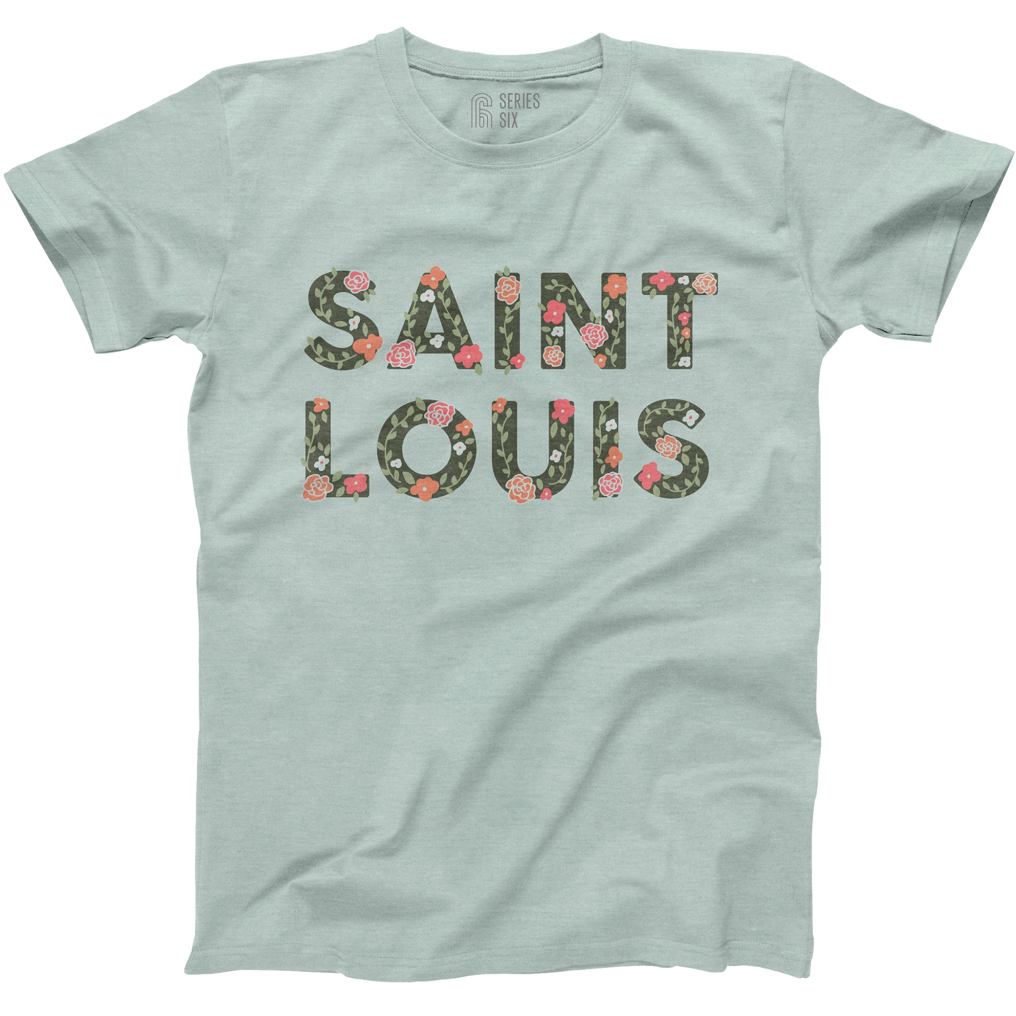 Saint Louis Floral Unisex Short Sleeve T-Shirt - Light Green