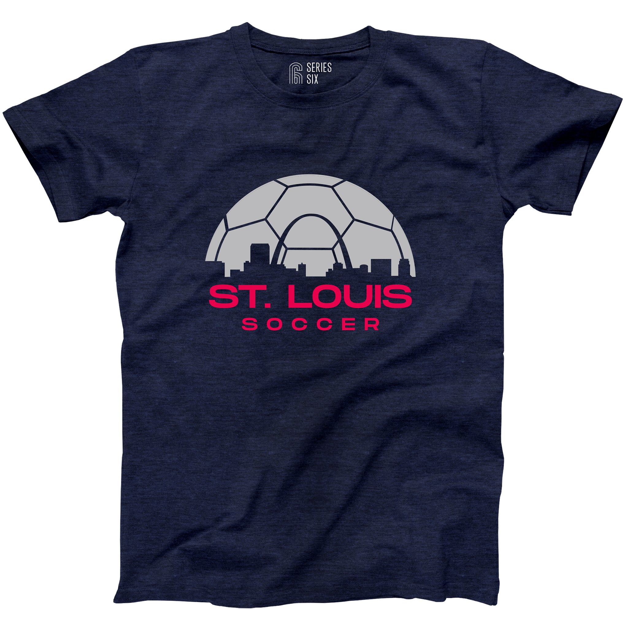 Soccer Skyline Short Sleeve Unisex T-Shirt - Navy